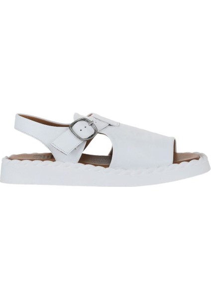 Beyaz Deri Kadın Düz Sandalet 01WY9103 01WY9103 fiyatları