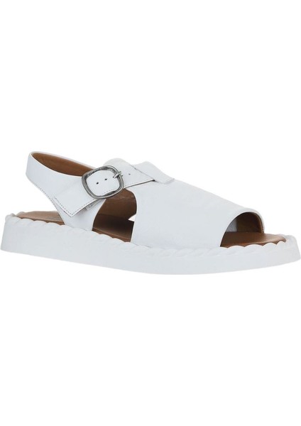 Beyaz Deri Kadın Düz Sandalet 01WY9103 01WY9103 modelleri