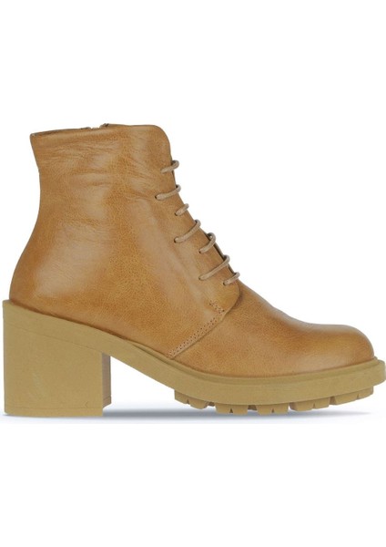 Sarı Deri Kadın Topuklu Bot 01WZ7904 01WZ7904