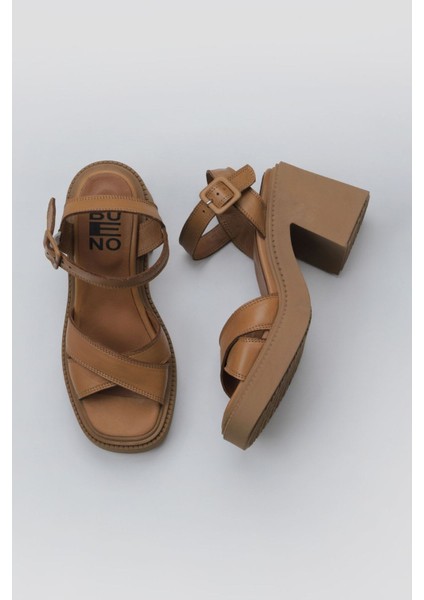 Taba Deri Kadın Topuklu Sandalet 01WY12704 01WY12704