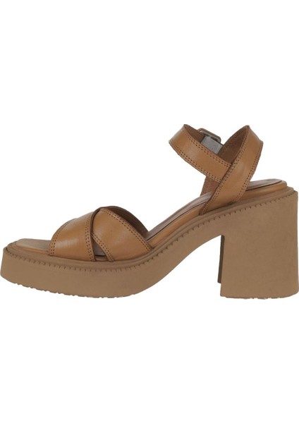Taba Deri Kadın Topuklu Sandalet 01WY12704 01WY12704 fırsatları