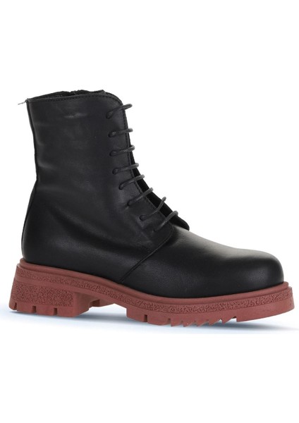 Siyah Pembe Deri Kadın Topuklu Bot 01WZ1405 01WZ1405 fiyatları