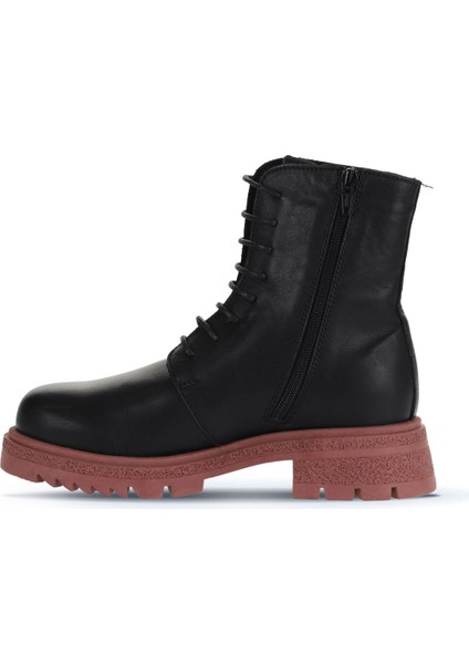 Siyah Pembe Deri Kadın Topuklu Bot 01WZ1405 01WZ1405 modelleri