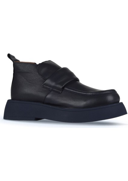 Lacivert Deri Kadın Düz Bot 01WZ6402 01WZ6402 fiyatları