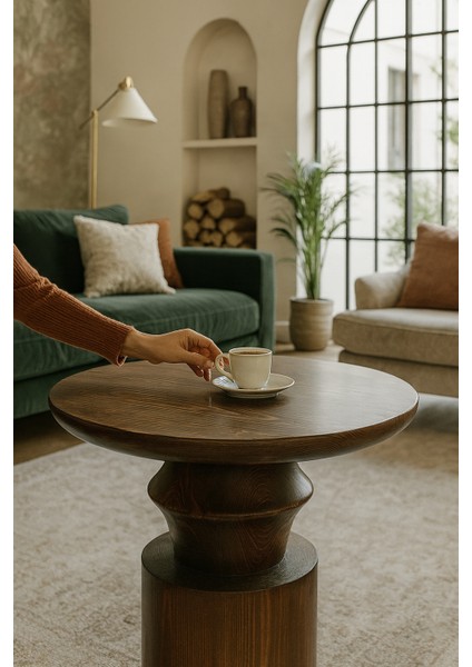 Nordtre Ahşap Orta Sehpa Ceviz Renk Mantar Sehpa fiyatları