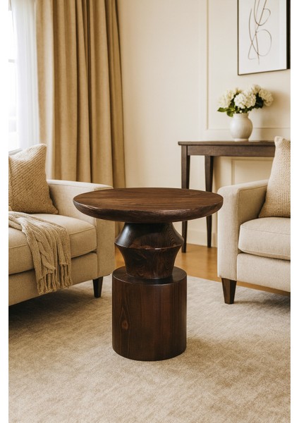 Nordtre Ahşap Orta Sehpa Ceviz Renk Mantar Sehpa modelleri