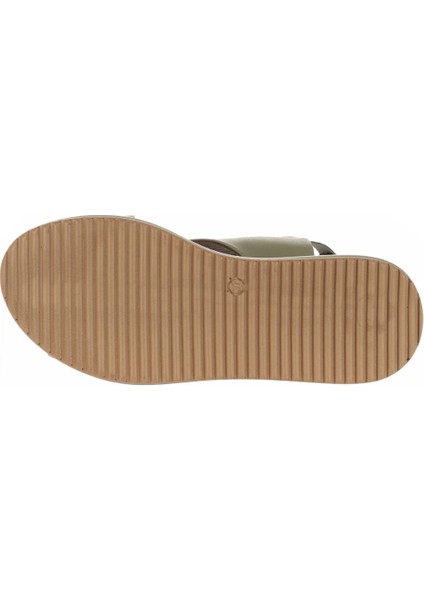 Haki Deri Kadın Dolgu Topuklu Sandalet 01WY5703 01WY5703 indirimleri