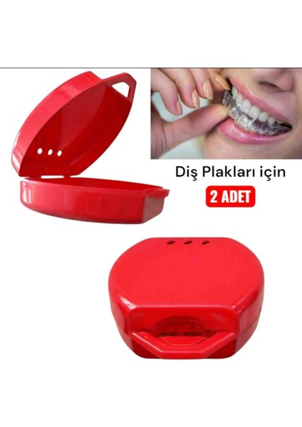Gece Plakları Için Saklama Kabı 2 Adet Şeffaf Diş Plağı Kutusu fiyatları