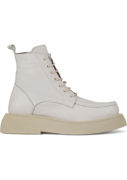 Bej Deri Kadın Dolgu Topuklu Bot 01WZ6405 01WZ6405