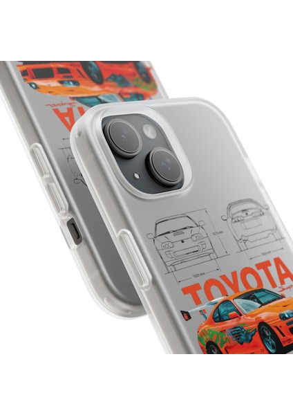 iPhone 11 Uyumlu Telefon Kılıfı – Şeffaf Desenli Kapak | Toyota Supra Mk4 Tasarım modelleri