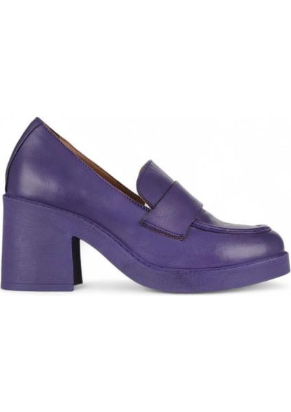 Lila Deri Kadın Topuklu Ayakkabı 01WZ7103 01WZ7103