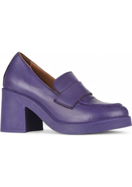 Lila Deri Kadın Topuklu Ayakkabı 01WZ7103 01WZ7103 fiyatları