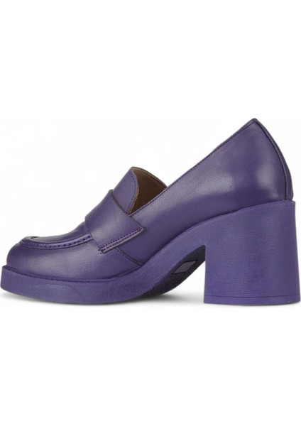 Lila Deri Kadın Topuklu Ayakkabı 01WZ7103 01WZ7103 fırsatları