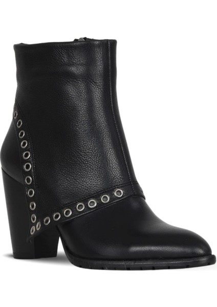 Siyah Crispy Deri Kadın Topuklu Bot 33WB14005 33WB14005 fiyatları