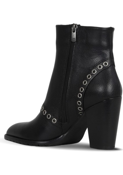 Siyah Crispy Deri Kadın Topuklu Bot 33WB14005 33WB14005 fırsatları