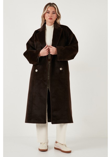 Oversize Kruvaze Yaka Yumuşak Dokulu Uzun Trençkot Bayan Trençkot 6839610 indirimleri