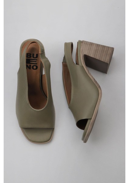 Yeşil Deri Kadın Topuklu Sandalet 01WY3706 01WY3706
