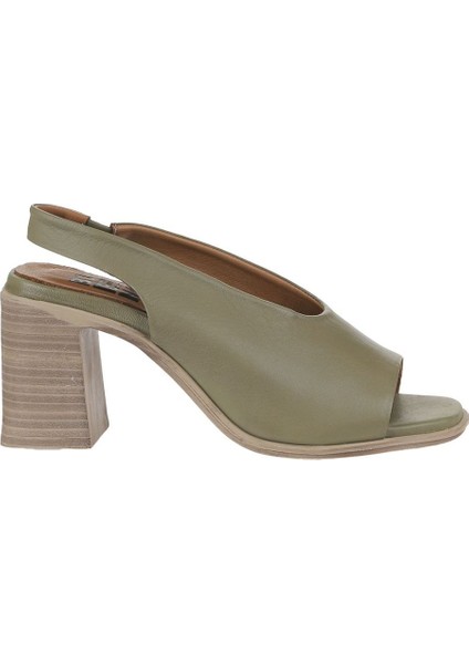Yeşil Deri Kadın Topuklu Sandalet 01WY3706 01WY3706 fiyatları