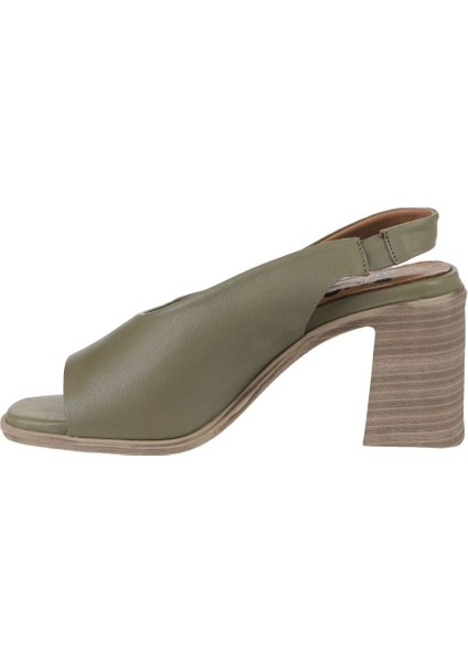 Yeşil Deri Kadın Topuklu Sandalet 01WY3706 01WY3706 fırsatları