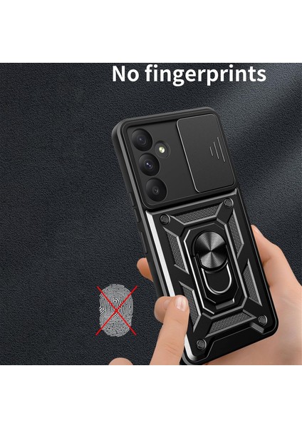 Samsung Galaxy S25 Fe Kılıf Kamera Korumalı Sürgülü Yüzüklü Armor Zırh Tank Kapak + 1 Adet 9h Ekran Koruyucu Cam Set modelleri