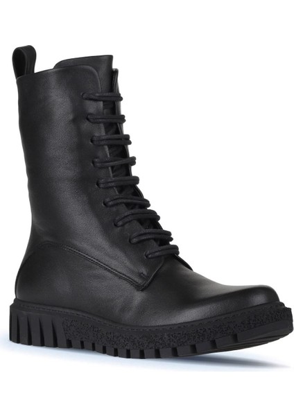 Siyah Deri Kadın Düz Bot 01WZ5208 01WZ5208 fiyatları