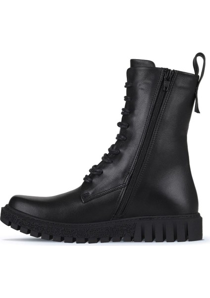 Siyah Deri Kadın Düz Bot 01WZ5208 01WZ5208 modelleri