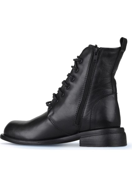 Siyah Deri Kadın Düz Bot 01WZ6805 01WZ6805 fırsatları