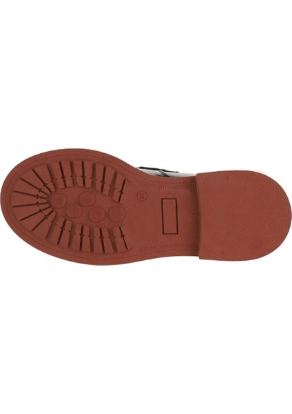 Siyah Pembe Açma Deri Kadın Düz Bot 01WZ4002 01WZ4002 indirimleri