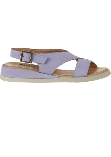 Lila Nubuk Kadın Düz Sandalet 01WY5102 01WY5102 fiyatları