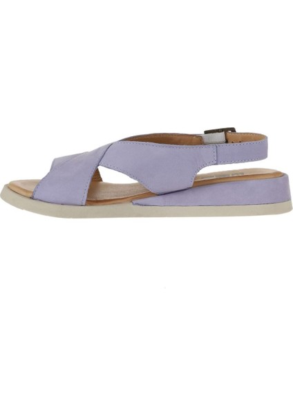 Lila Nubuk Kadın Düz Sandalet 01WY5102 01WY5102 fırsatları