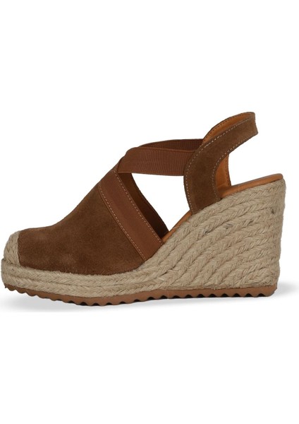 Taba Süet Kadın Dolgu Topuklu Sandalet 14WS72600 14WS72600 modelleri