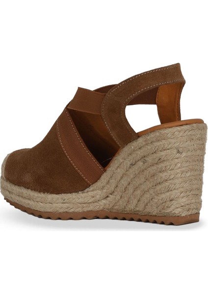 Taba Süet Kadın Dolgu Topuklu Sandalet 14WS72600 14WS72600 fırsatları