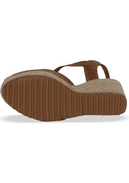 Taba Süet Kadın Dolgu Topuklu Sandalet 14WS72600 14WS72600 indirimleri
