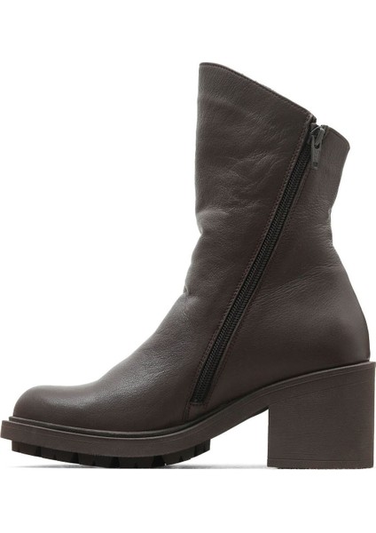 Kahverengi Deri Kadın Topuklu Bot 01WZ7905 01WZ7905 modelleri