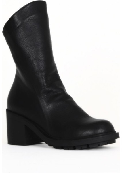 Siyah Deri Kadın Topuklu Bot 01WZ7905 01WZ7905 fiyatları