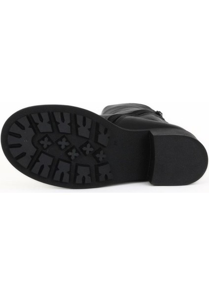 Siyah Deri Kadın Topuklu Bot 01WZ7905 01WZ7905 indirimleri