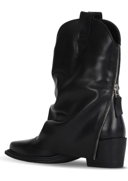 Siyah Deri Kadın Topuklu Bot 39WB9419 39WB9419 fırsatları