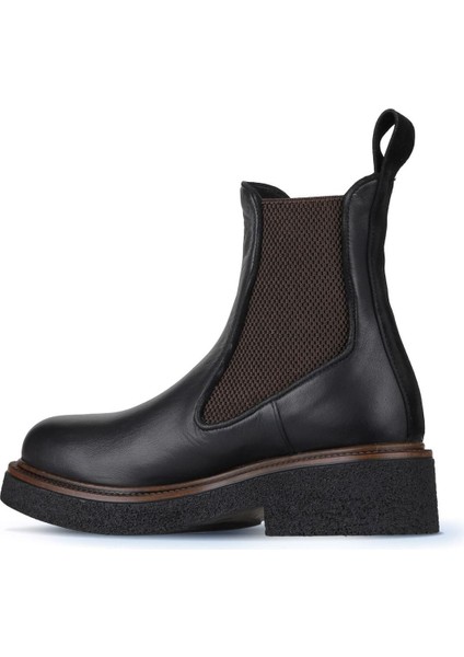 Siyah Deri Kadın Düz Bot 01WZ4300 01WZ4300 fırsatları