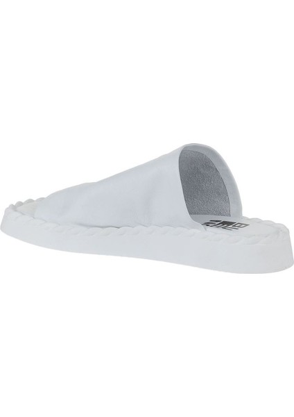 Beyaz Deri Kadın Düz Terlik 01WY9109 01WY9109 indirimleri