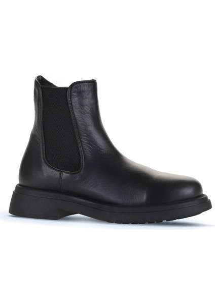 Siyah Deri Kadın Düz Bot 01WZ4007 01WZ4007 fiyatları