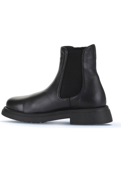 Siyah Deri Kadın Düz Bot 01WZ4007 01WZ4007 fırsatları