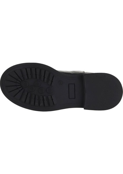 Siyah Deri Kadın Düz Bot 01WZ4007 01WZ4007 indirimleri