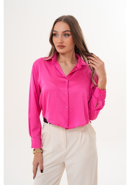 Pembe Saten Gömlek