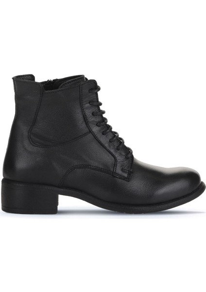 Siyah Deri Kadın Topuklu Bot 01WZ7405 01WZ7405
