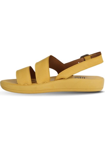 Sarı Deri Kadın Düz Sandalet 01WY2300 01WY2300 fırsatları
