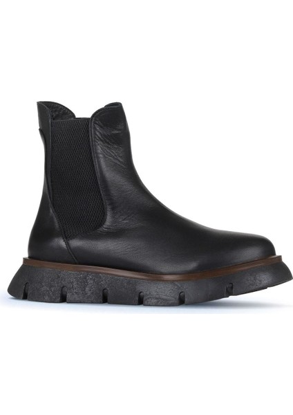 Siyah Deri Kadın Düz Bot 01WZ1503 01WZ1503 fiyatları