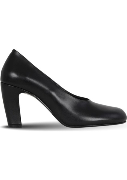 Siyah Deri Kadın Topuklu Ayakkabı 42WA6243 42WA6243