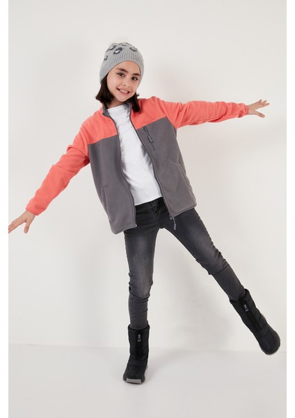 Yumuşak Dokulu Fermuarlı Renk Bloklu Dik Yaka Cepli 2'li Paket Hırka Polar Çocuk POLAR 5905001S2 fırsatları