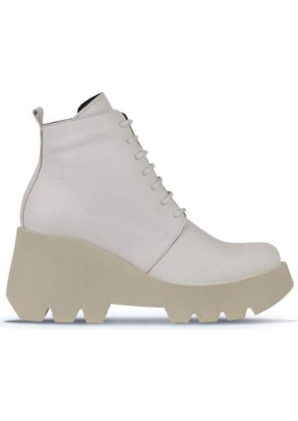 Bej Deri Kadın Dolgu Topuklu Bot 01WZ8402 01WZ8402