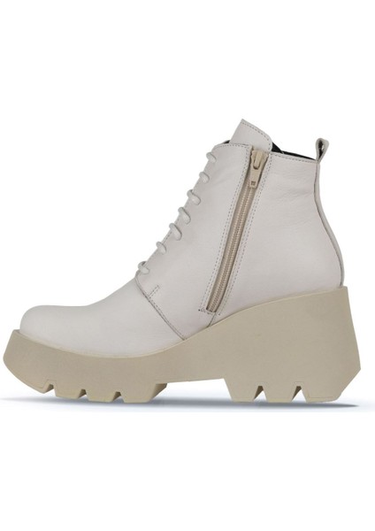 Bej Deri Kadın Dolgu Topuklu Bot 01WZ8402 01WZ8402 modelleri